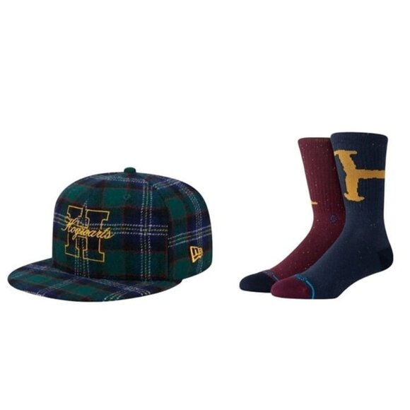New Era 59FIFTY Hogwarts Fitted Hat & Stance Harry Potter Crew Socks Bundle - Picture 1 of 10